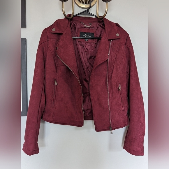 Coalition LA Burgundy Soft Moto Jacket NWOT - Picture 8 of 11